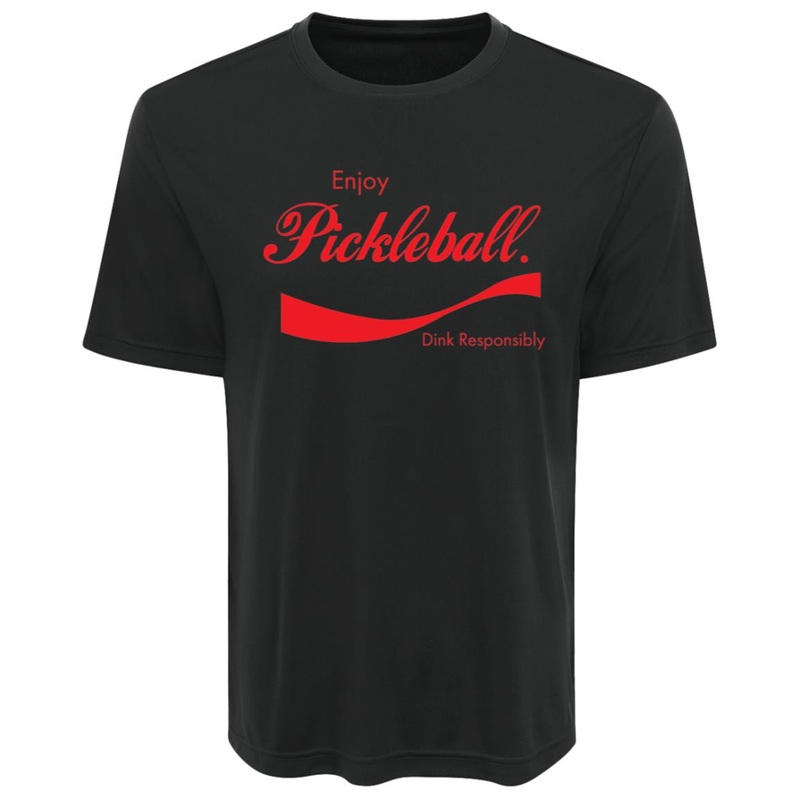 Men’s Enjoy Pickleball Performance T-shirt (Red Print)
