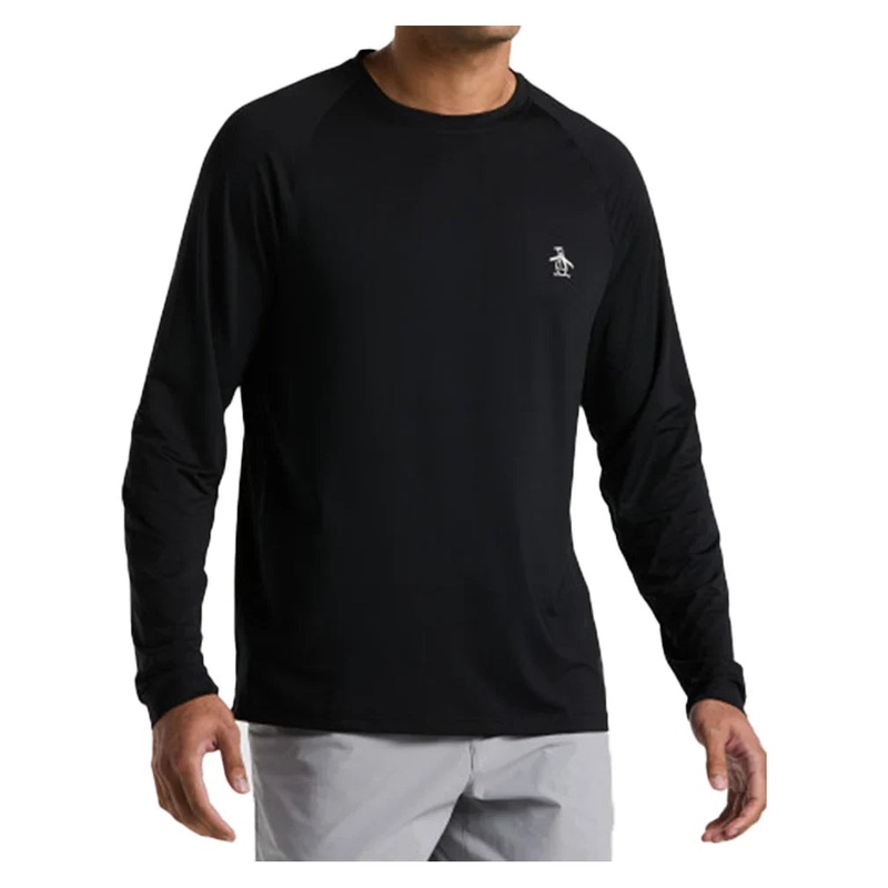 Men’s Solid Performance Long Sleeve Tennis Raglan Caviar