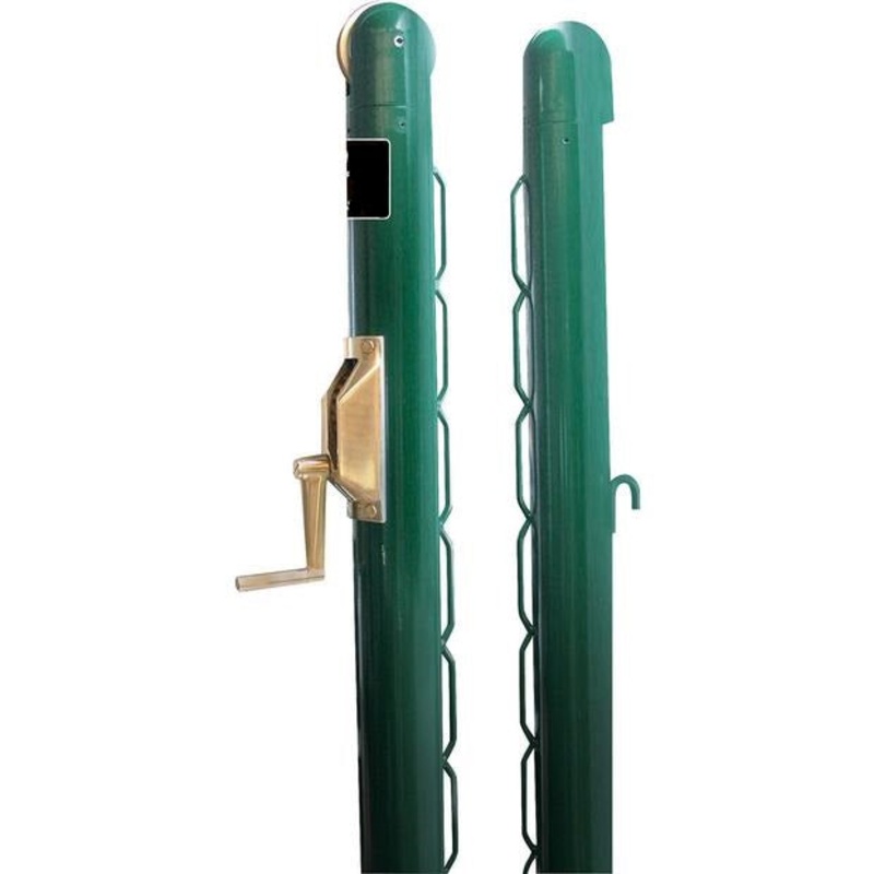 Premium Tennis Net Posts with Internal Winder (Green)