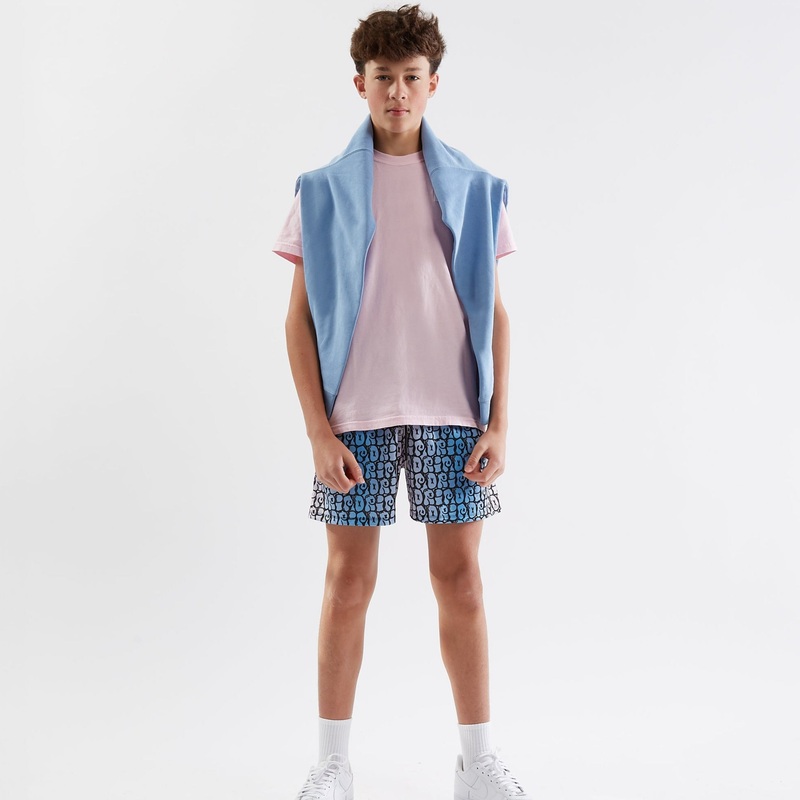 The Drip Shop Kids’ Ombre Drip Shorts Blue/Pink Youth Small