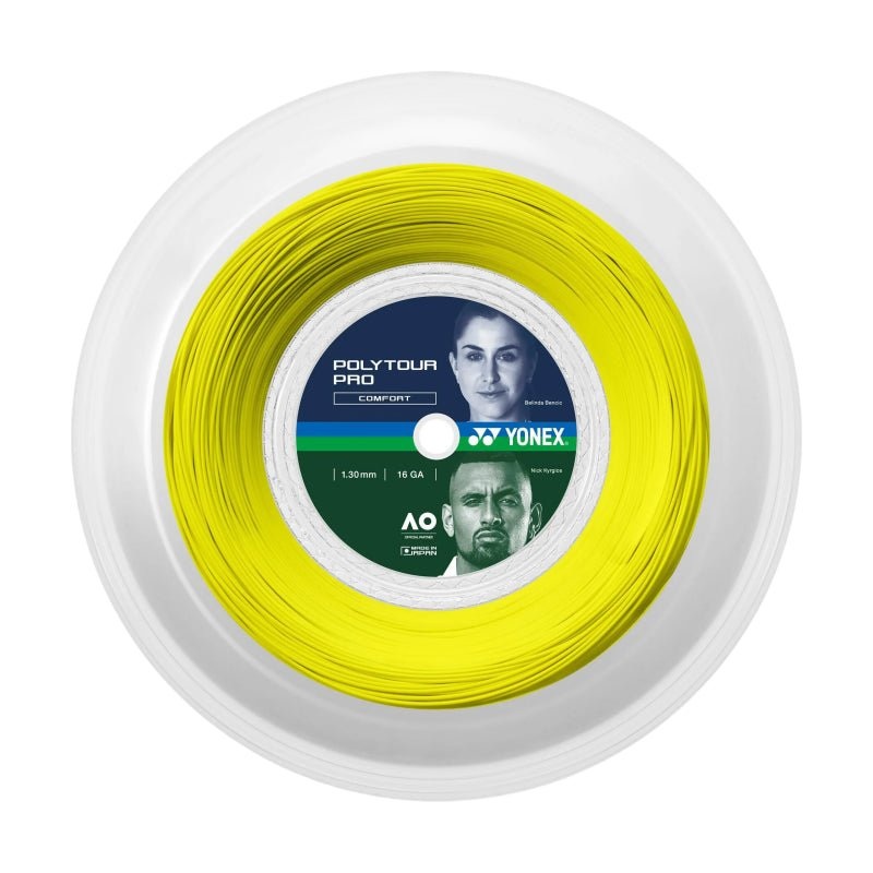 YONEX Poly Tour Pro 16 (1.30mm) Tennis String 200m Reel – Flash Yellow