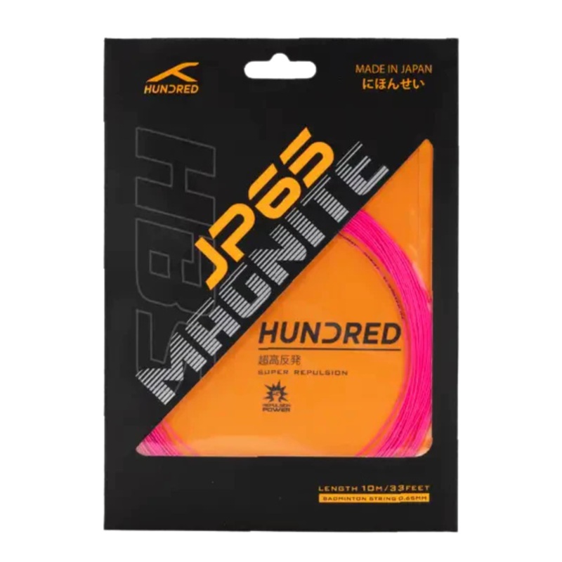 Hundred JP65 Magnite (HBAA-4M008-5) Badminton String (0.65mm) Quartz Pink 10m Set