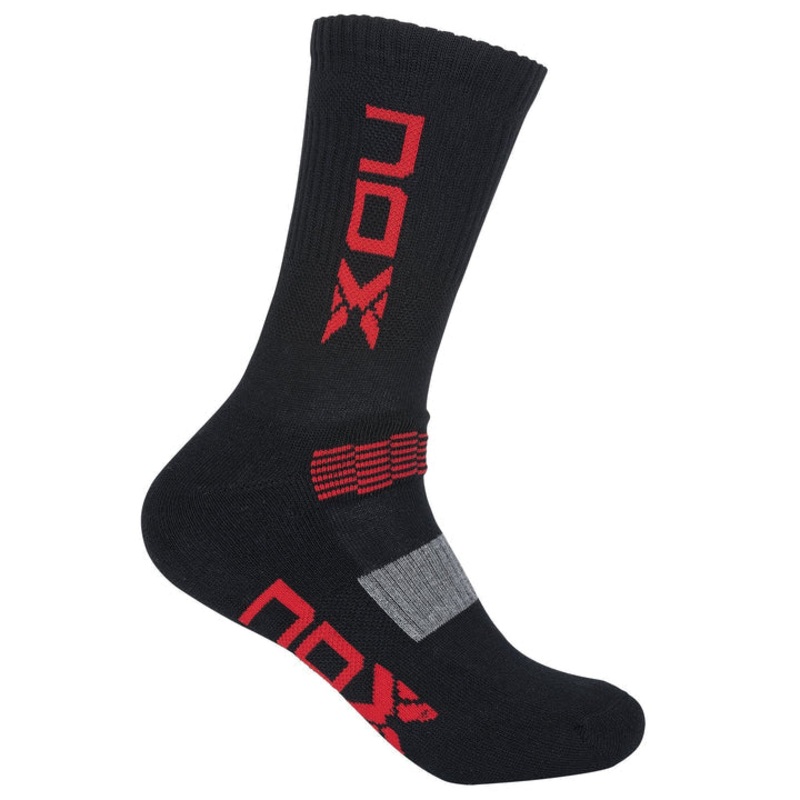 NOX MID LENGTH BLACK WITH RED LOGO MEN’S TECHNICAL SOCKS. 39-45 (Pack of 6 pairs)