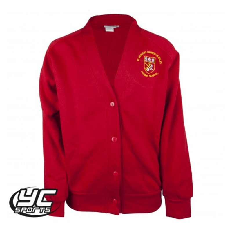 St Monicas Primary School Cardigan 2/3 RED