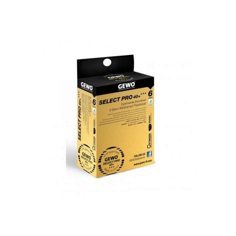 6 balles GEWO Select pro 40+ 3 toiles