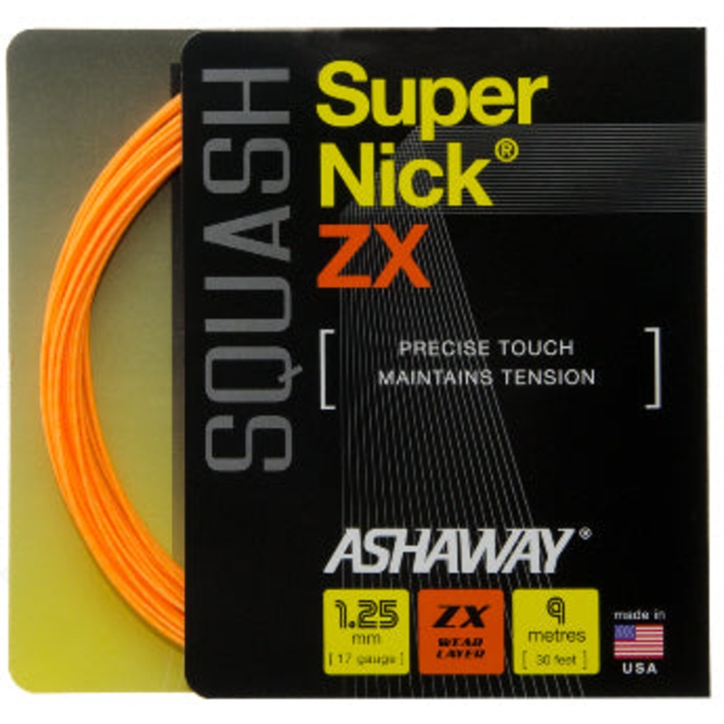 Ashaway Supernick ZX 1.25mm Squash Set ORANGE OS