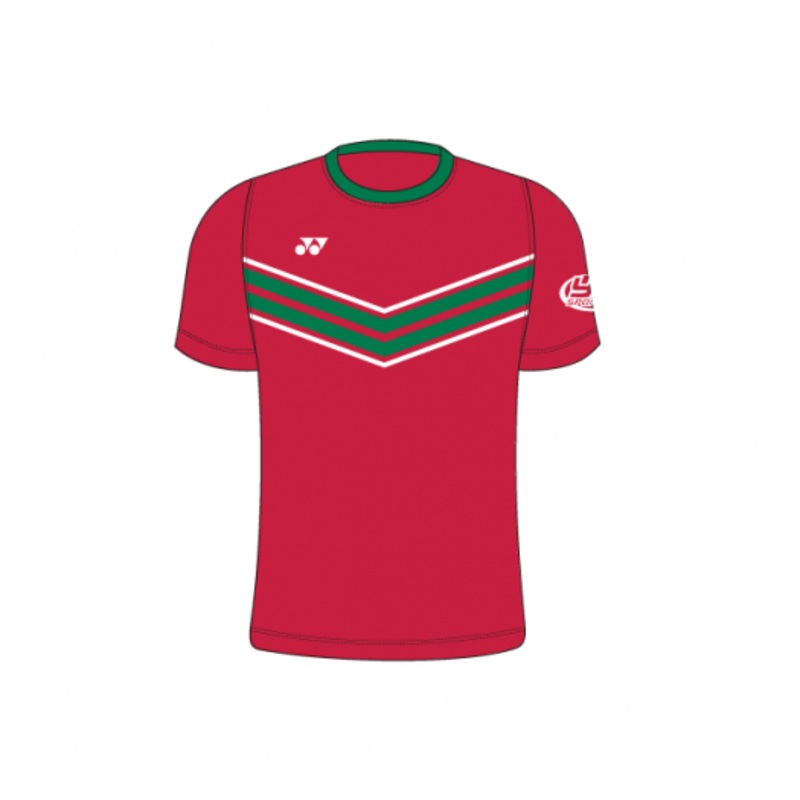 Badminton Wales Training Kit T010 Chevron Tshirt M XS GREEN/RED