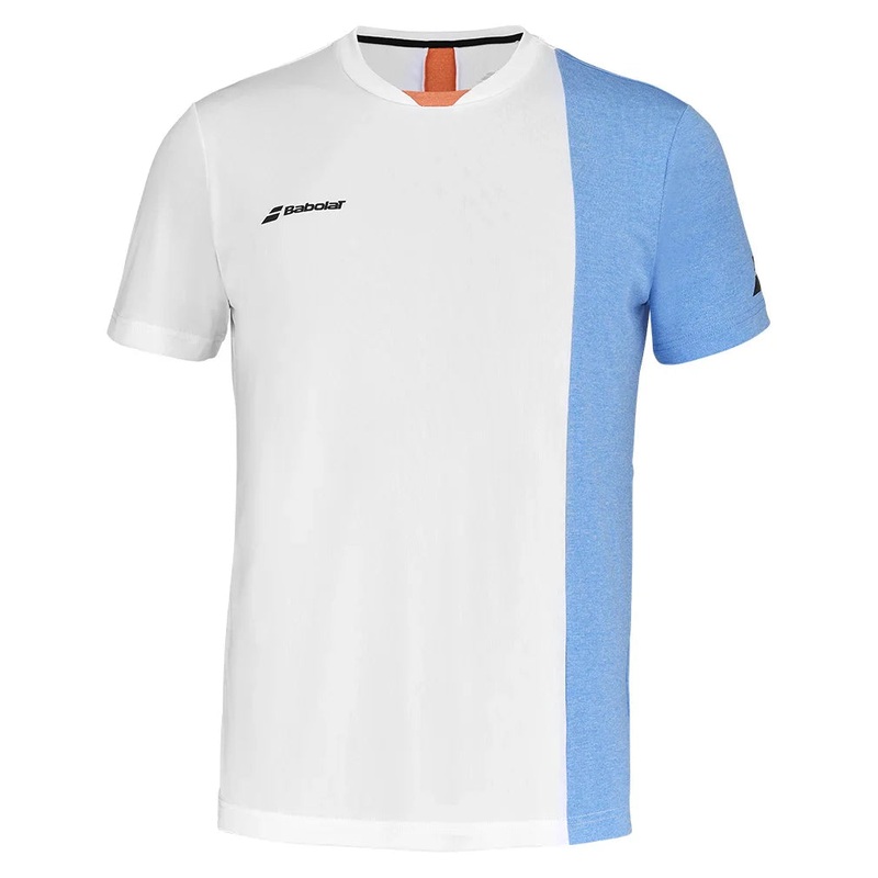 Boys` Play Crew Neck Tennis Top White and Blithe Blue Heather