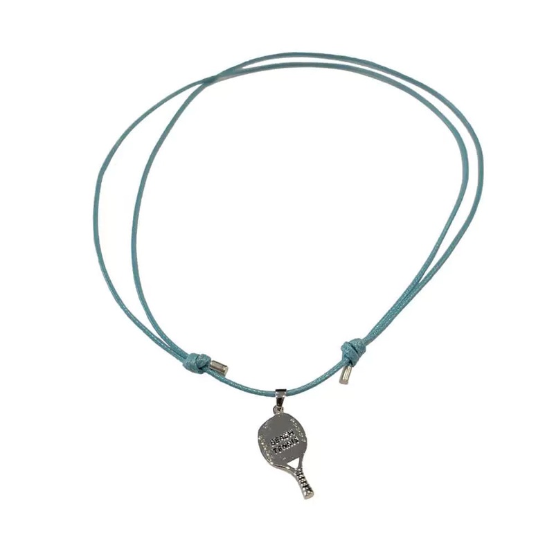 Light Blue Necklace with Beach Tennis Racket