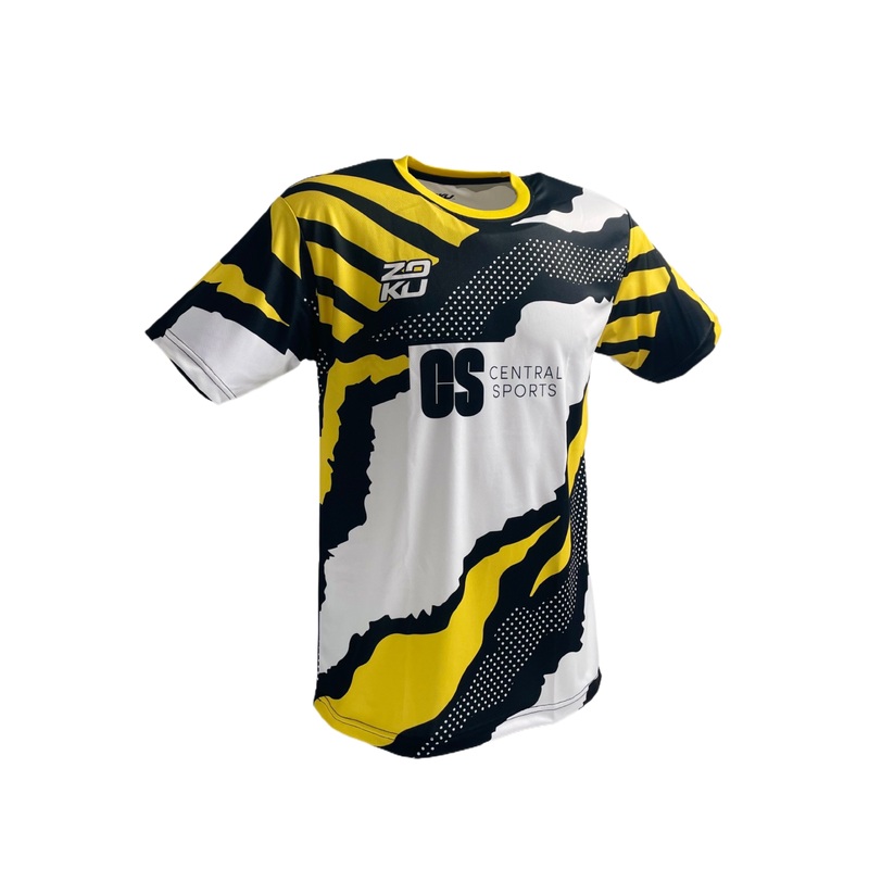 Zoku x Central Sports Zine Crew Neck T-Shirt Unisex Black/Yellow XS