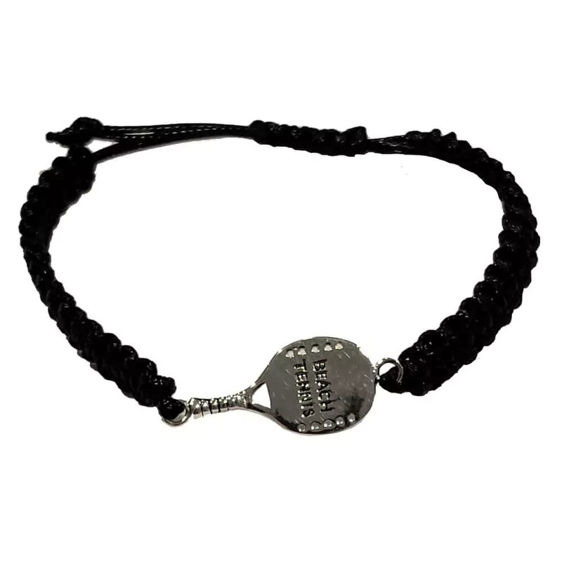 Black Bracelet with Beach Tennis Racket