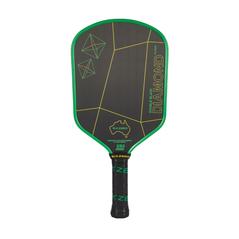 Six Zero Double Black Diamond Australian Green and Gold Control Paddle