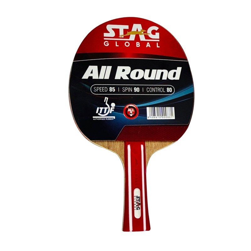 Stag Global All Round Table Tennis Racket | 174g Lightweight Paddle | Kibi SPorts Flared Grip