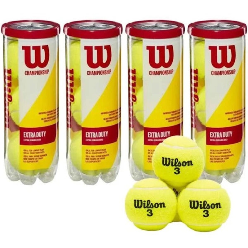Wilson Championship Tennis Ball  12 Ball Bundle (4 Cans)