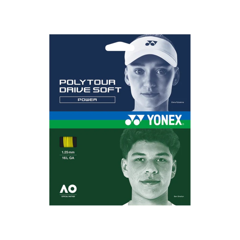 Yonex Polytour Drive Soft 1.25mm/12M Tennis String Set YELLOW 1.25mm/12M Set