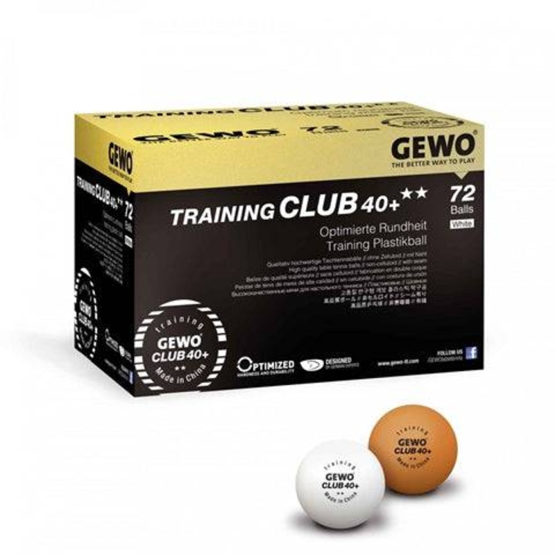 GEWO club Training Ball 40+ – Table Tennis Practice Ball 72 Pack