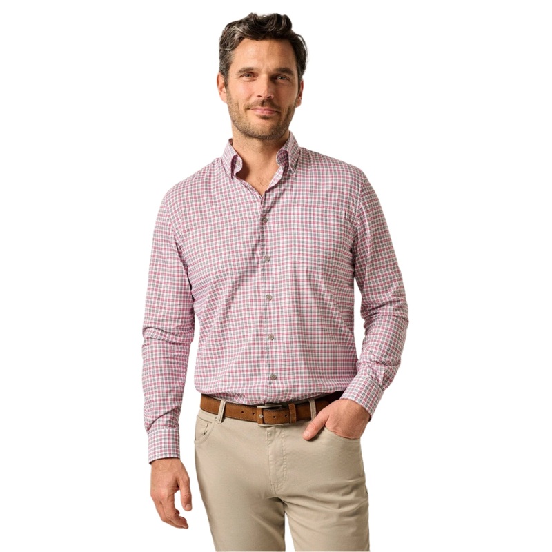 Johnnie-O Men’s Morganstern Performance Button Up Shirt Maliblu Small