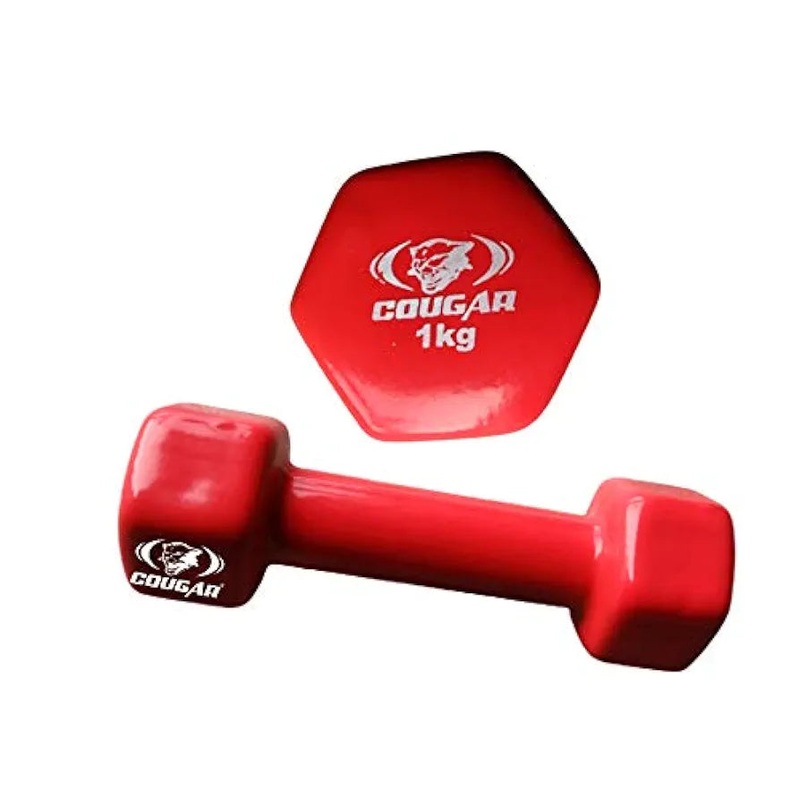 COUGAR Vinyl Hexa dumbbells 1 Pair (1Kg x 2 Pcs) | Kibi Sports