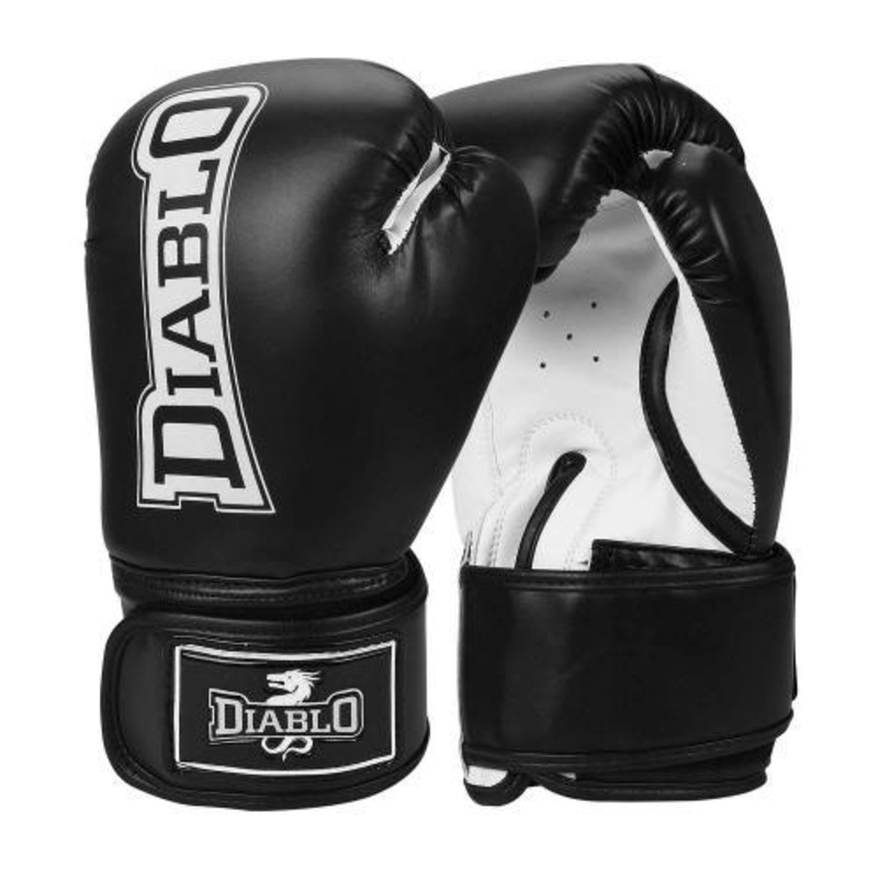 Diablo Fitness Synthetic Leather Black Dark Training Boxing Gloves