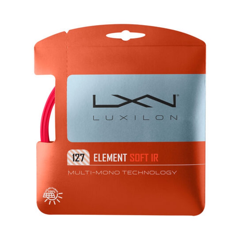 Luxilon Element IR Soft 127 Tennis String Set (Red) RED 1.25mm/12M Set
