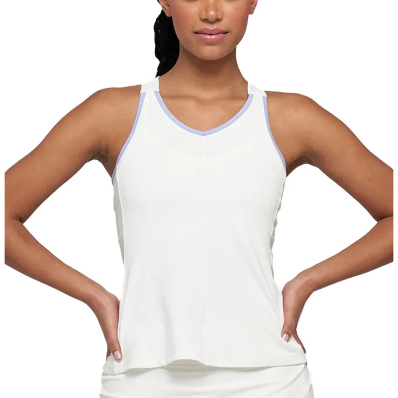 Women`s Elite Ladder Tennis Tank White and Iris