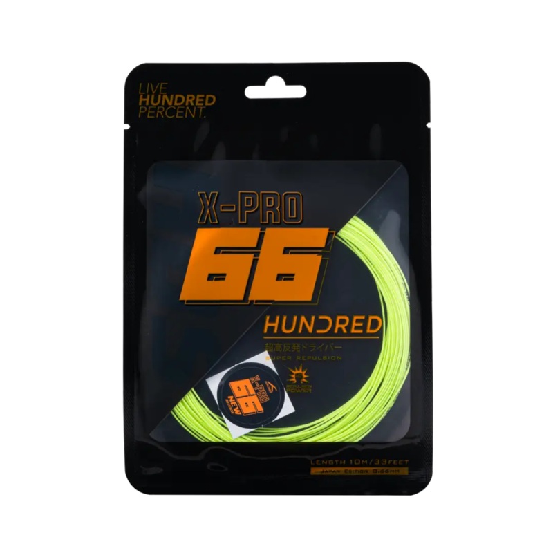 Hundred 66 X Pro Badminton String Set -Yellow Limeade 10m Set