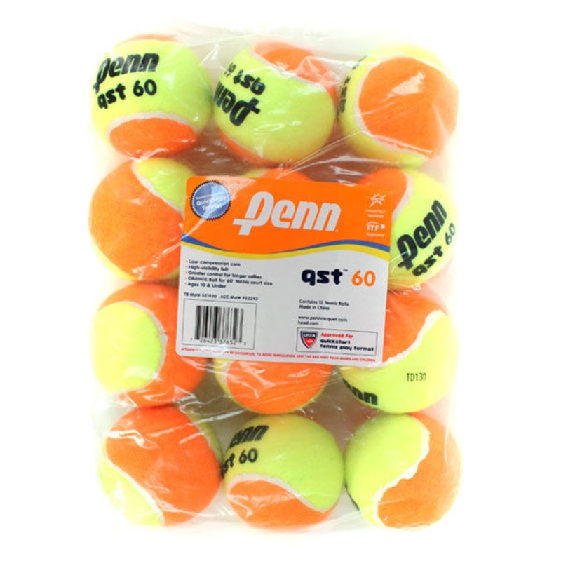 Penn QST 60 Quick Start Orange Junior Tennis Balls (12 Pack)