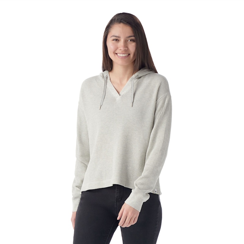 Smartwool Womens Waffle Hoodie Ash Heather-047 XSmall