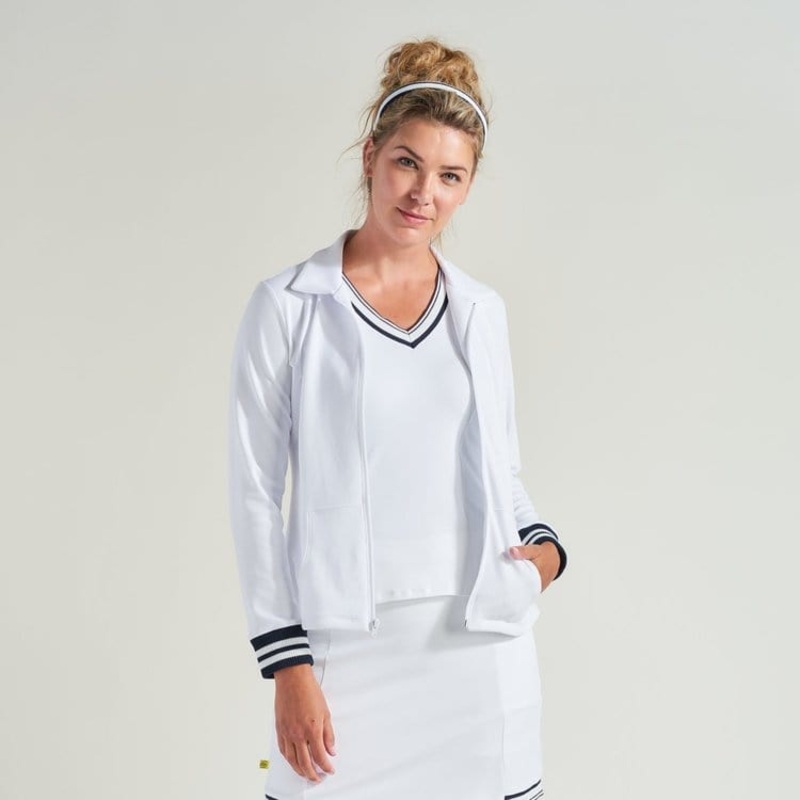 Women’s L’Oeuf Poch Baseline Rib Tennis Jacket Small