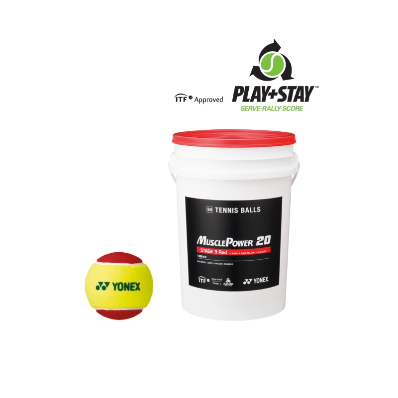 Yonex Junior Stage 3 Red Tennis Ball 60 Tub TMP-20 One Size RED