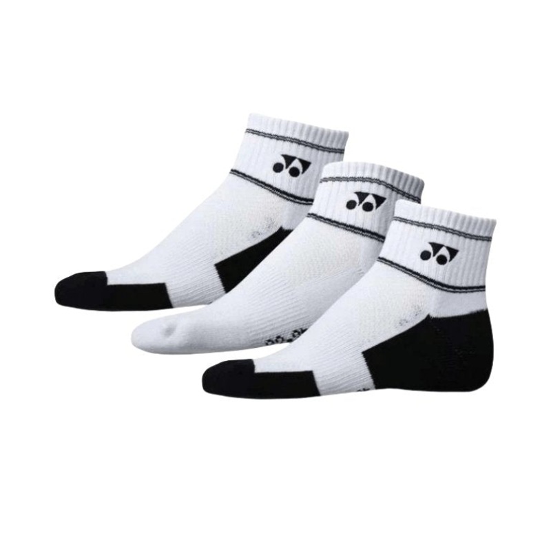 YONEX Quarter Socks (Pack of 3) 8423 Assorted/White S: 22-25CM Assorted