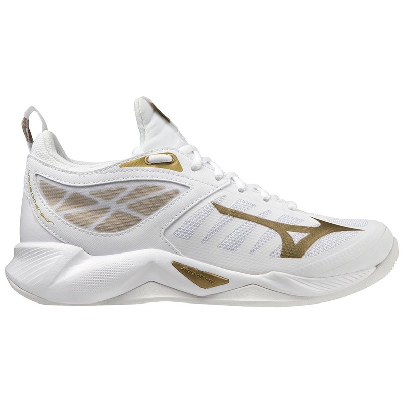Mizuno Women’s Wave Dimension White/Gold-0074 6.5