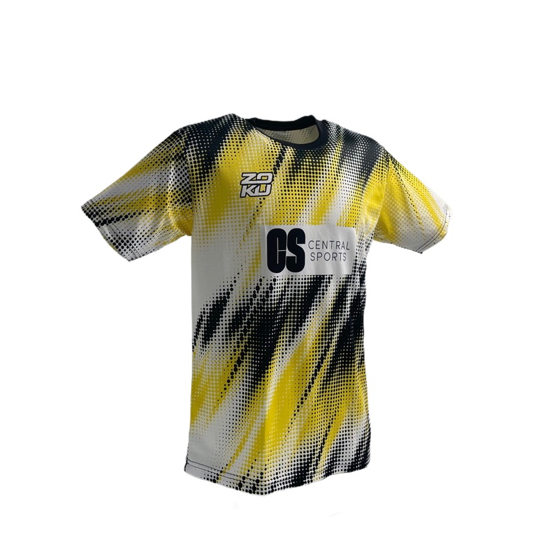Zoku x ClubRackets – ClubSports Club Sport Cloudburst Crew Neck T-Shirt Unisex Black/Yellow XS