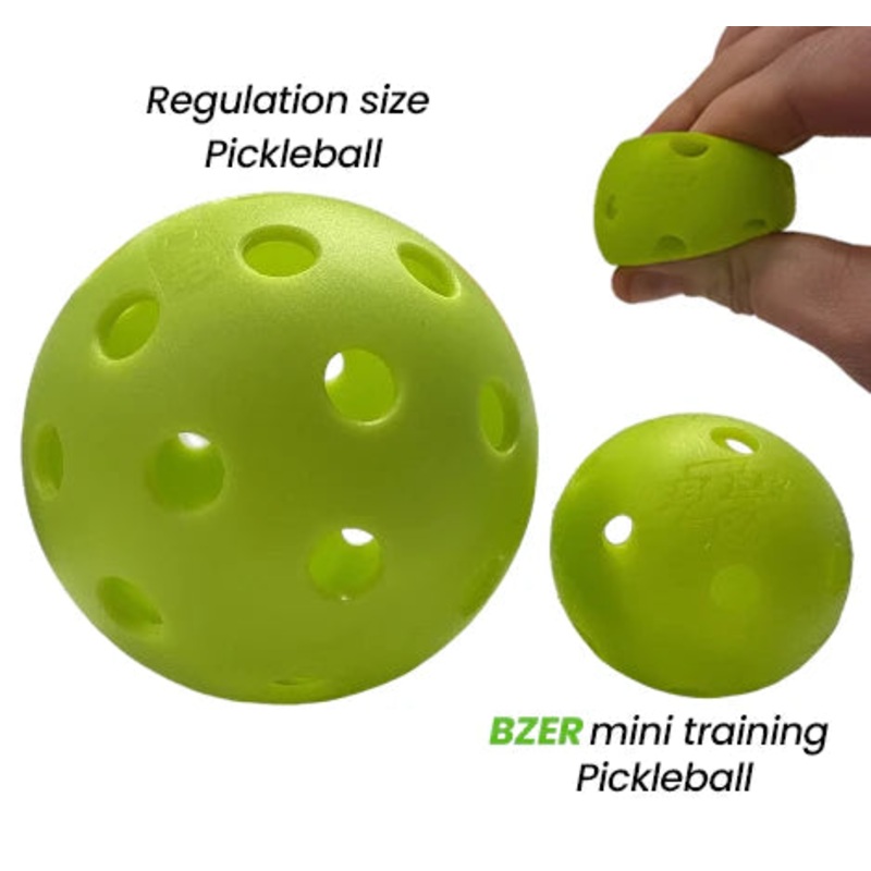 Bzer Mini Pickleballs – Sleeve of 3 (Soft Rubber Training Balls)