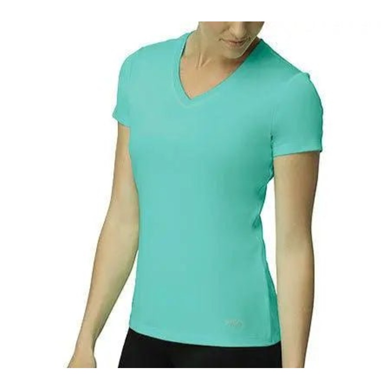 Fila Silky V-Neck Tee – Aqua Green