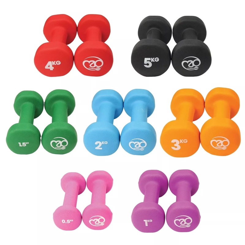 Fitness Mad Neoprene Dumbbells FDBELL5 BLACK 5KG
