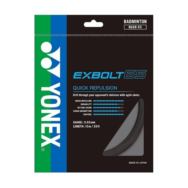 YONEX EXBOLT 65 Badminton String Set (10m) Black