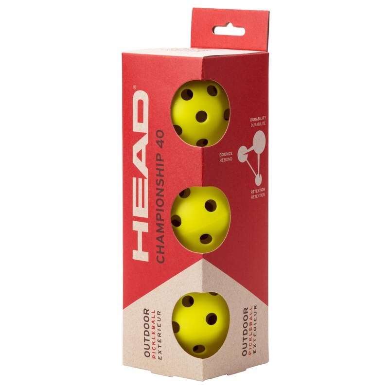 Head Champ Outdoor Pickleball Balls 557020 3 units 40mm YELLOW OS