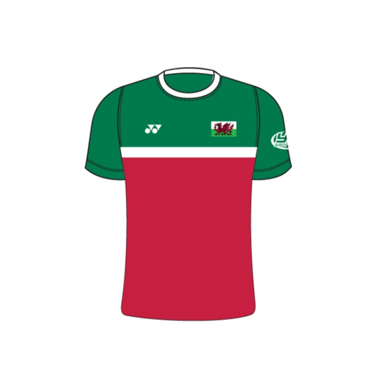 Badminton Wales Graded Kit – T006 Power Shirt (Womens) GREEN/RED XS