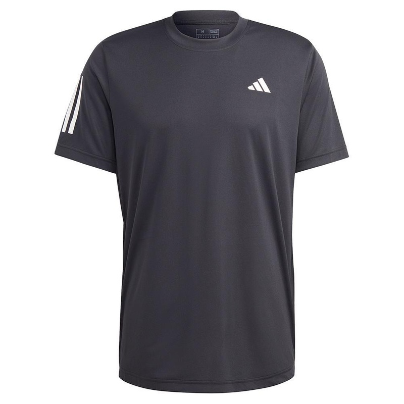 Men`s Club 3 Stripe Tennis Top Black