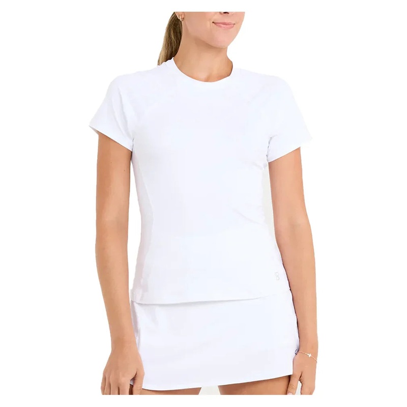 Women`s Raglan Short Sleeve Tennis Top White