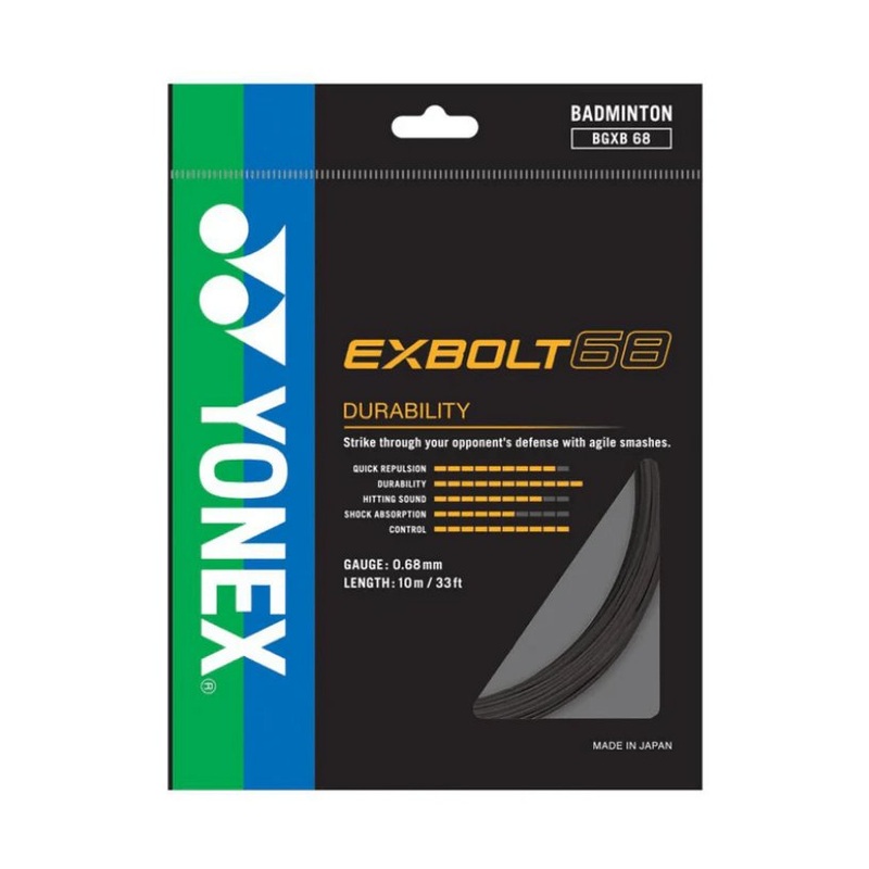 YONEX EXBOLT 68 Badminton String Set (10m) Black
