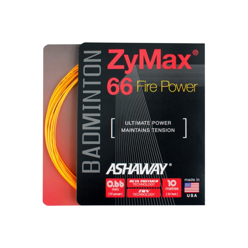 Ashaway Zymax 66 Fire POWER String (10m Set) Orange Orange 10m Set