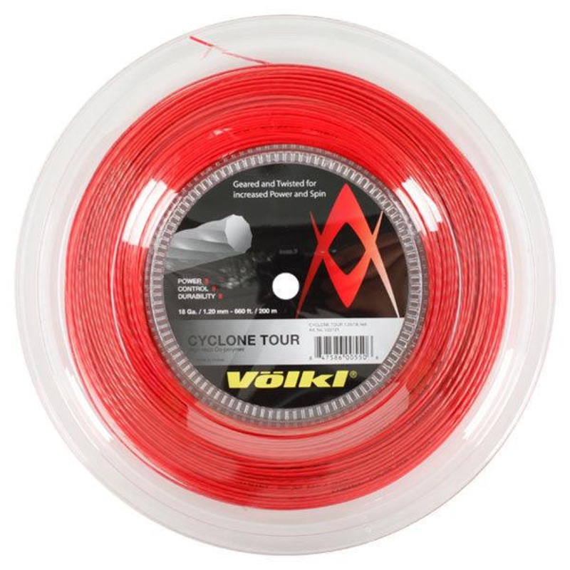 Cyclone Tour 18G/1.20MM Red Reel Tennis String