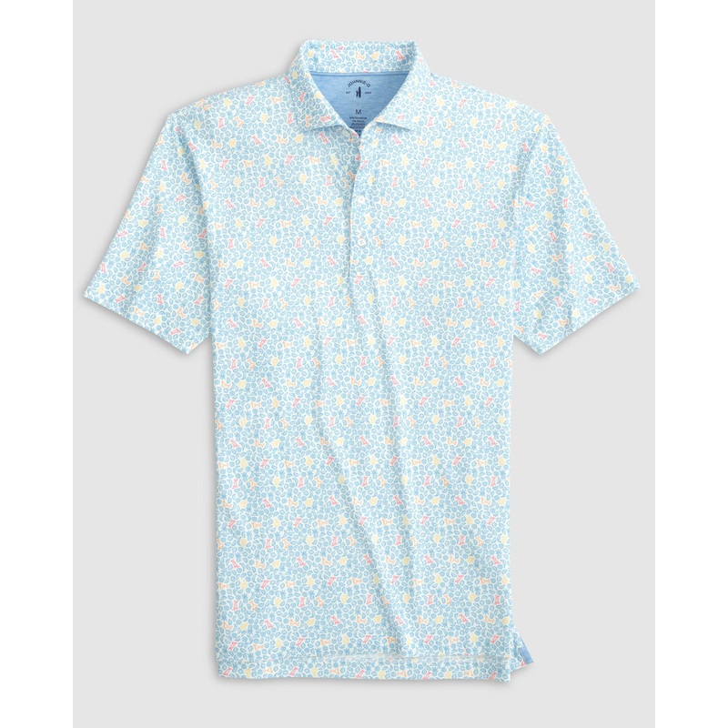 Johnnie-O Men’s Briley Printed Top Shelf Performance Polo Maliblu Small