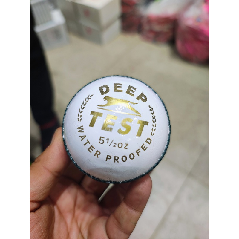 White Test leather ball Cricket ball Deep | Kibi Sports White