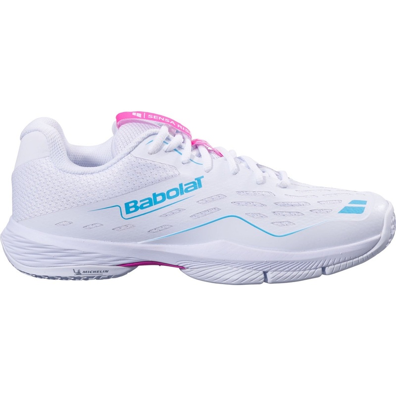 Babolat Sensa Rise Women Padel Shoes – White/Red White/Red UK 5
