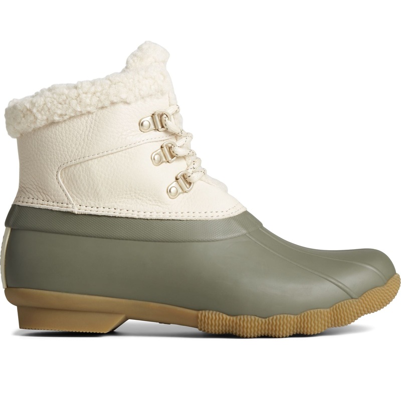 Sperry Women’s Saltwater Alpine Leather Duck Boot 6 Olive