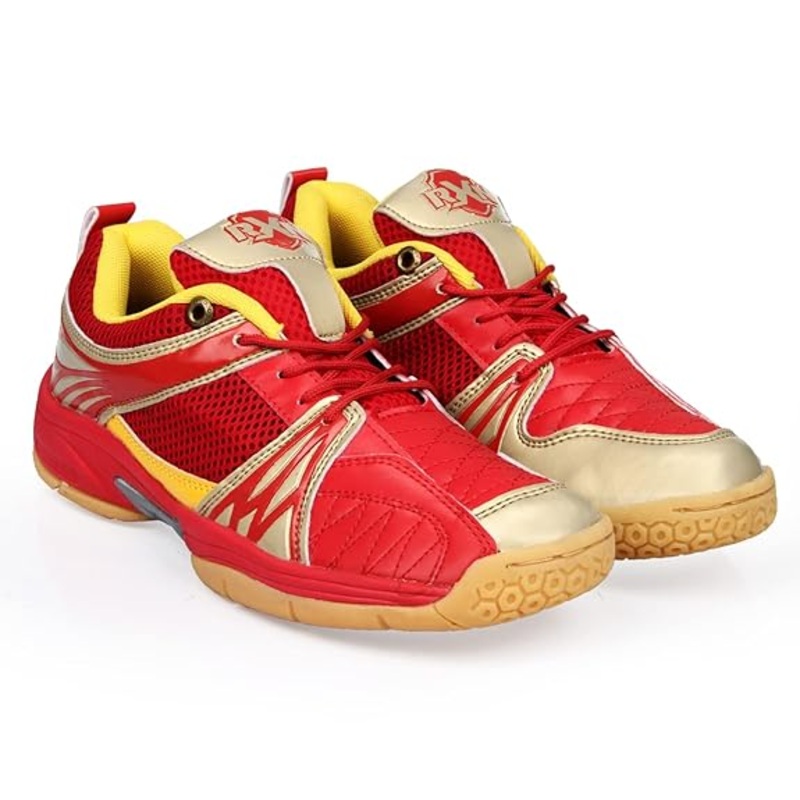 RXN OFF NET Badminton Shoes for Men | Kibi Sports Red/Gold 2