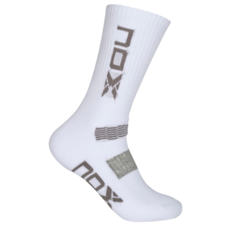 NOX MID LENGTH WHITE WITH GREY LOGO MEN’S TECHNICAL SOCKS. 39-45 (Pack of 6 pairs)